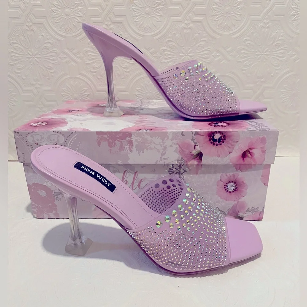 Nine West ZipTip3 Lilac Mule High Heel Sandals  Women’s size 8.5 Brand New - Picture 7 of 8